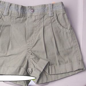 CARTER'S Green Cuffed SHORTS w/ Lace Detail - 18M